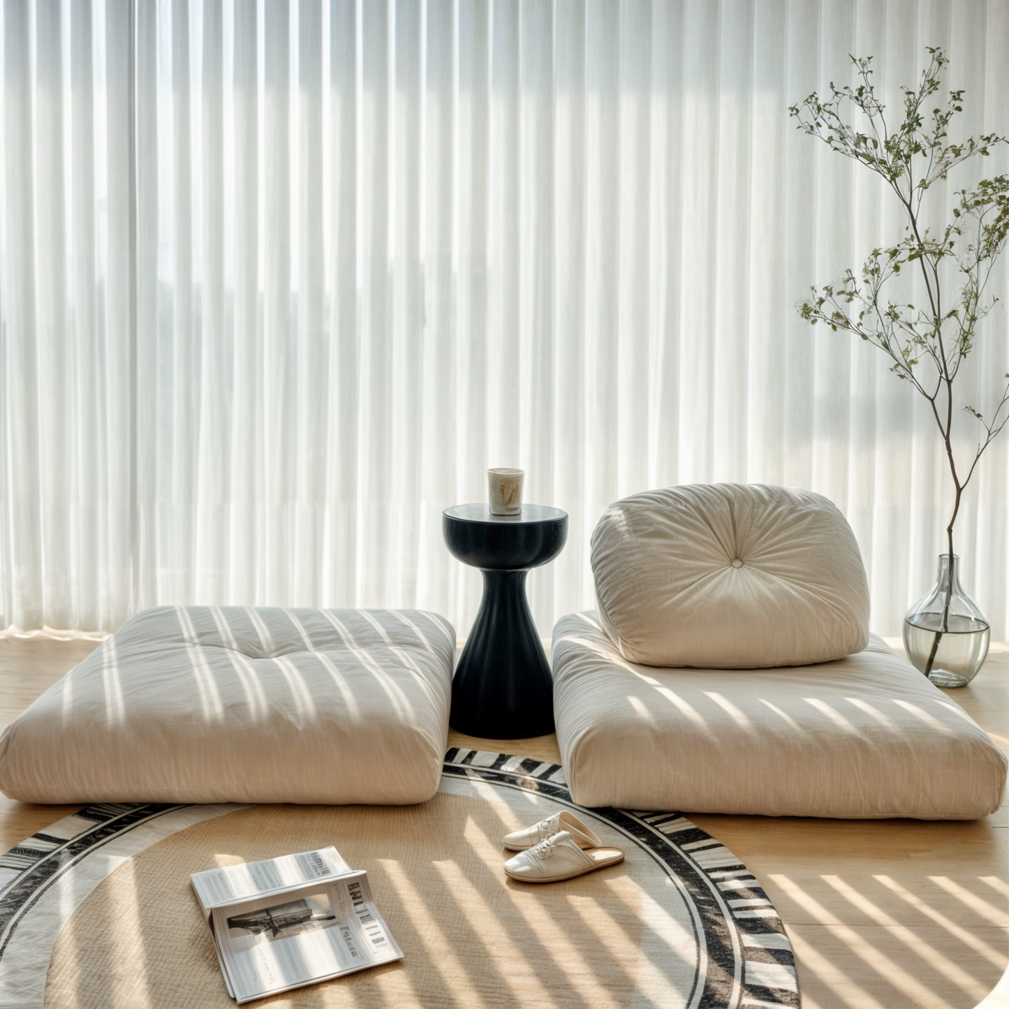 Canapé Poof Transformable, Coton Cool