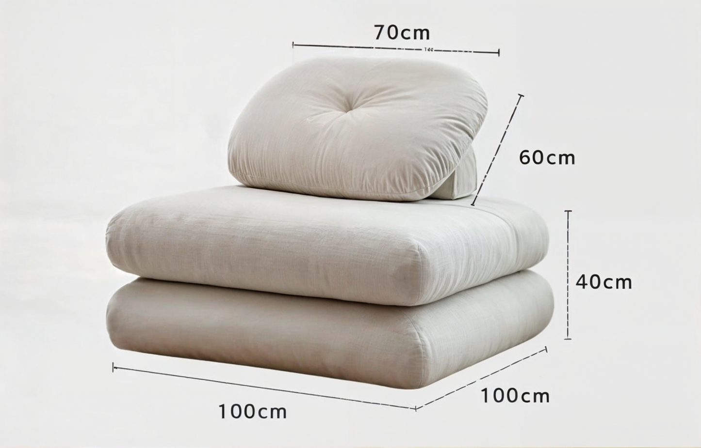 Canapé Poof Transformable, Coton Cool