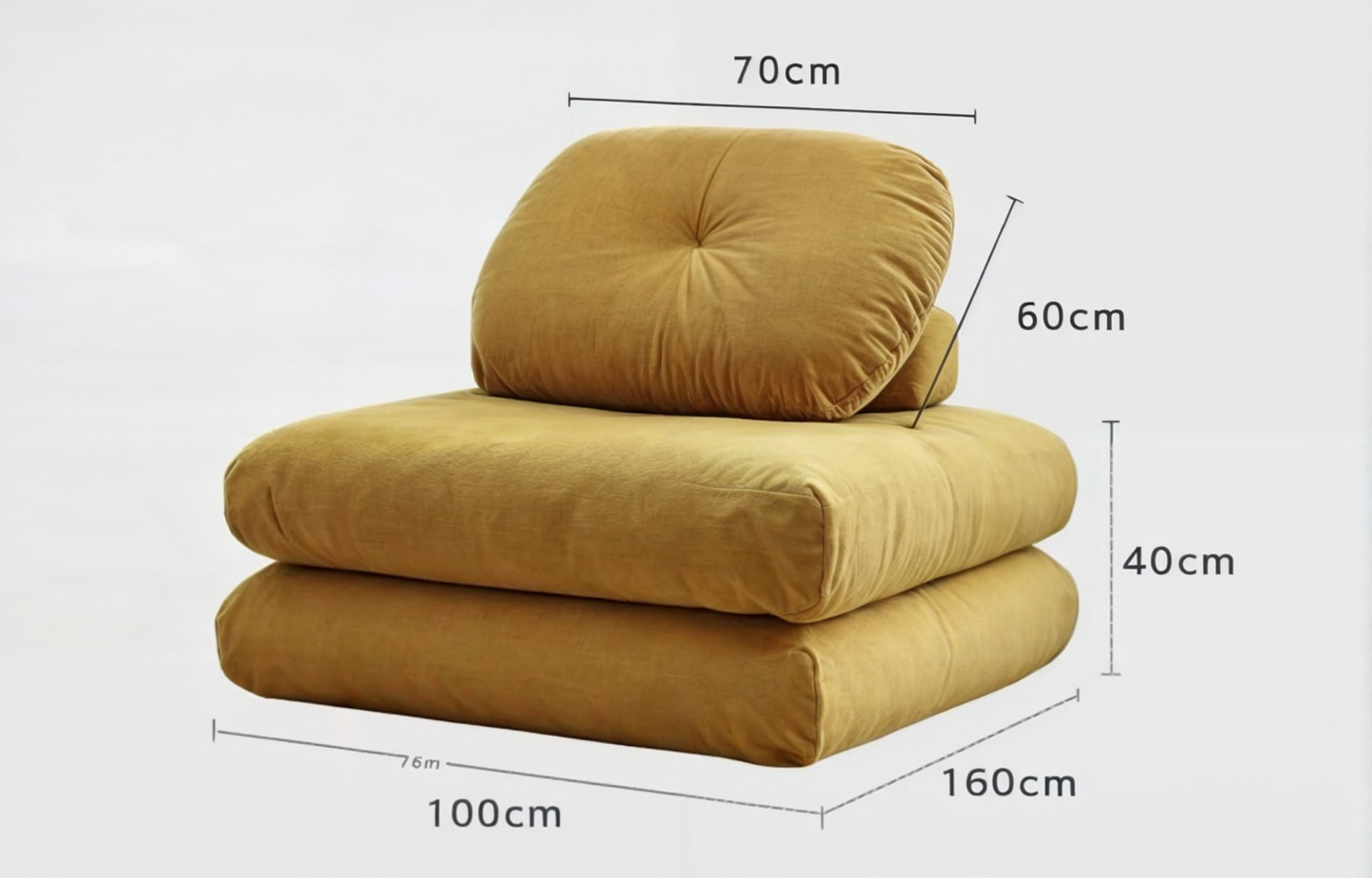 Canapé Poof Transformable, Coton Cool