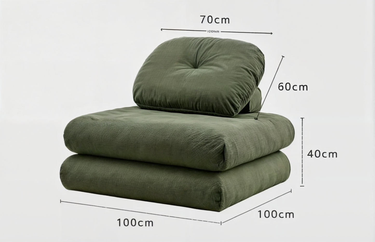 Canapé Poof Transformable, Coton Cool