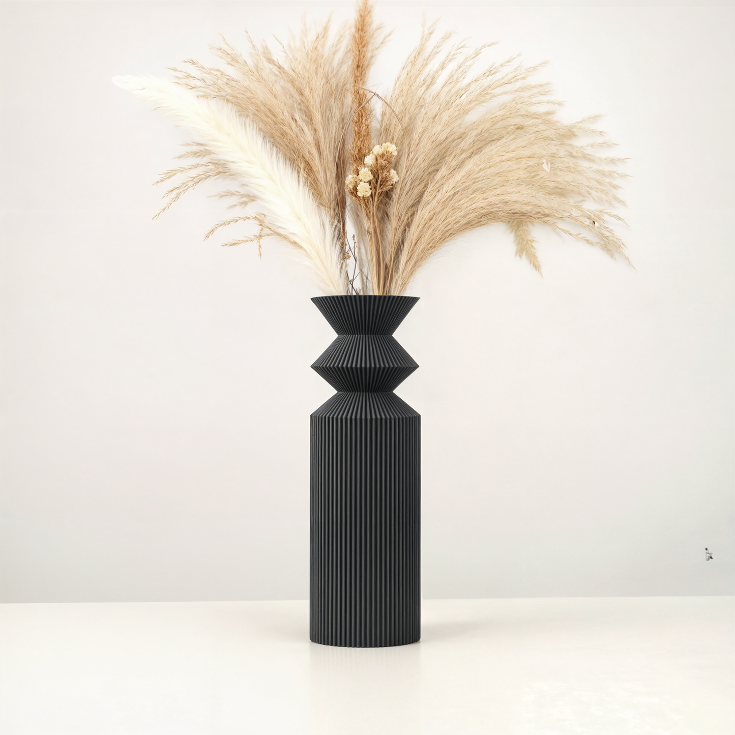 Vase Art Deco, Noir Ivoire