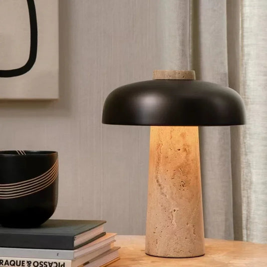 Lampe de Table, Travertin Naturel